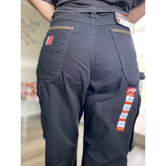 WRANGLER RIGGS WORKWEAR RANGER RELAX FIT CARGO PANT 32x34 Black NEW W/Tags - Picture 5 of 14